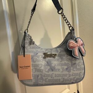 Juicy Couture Gray Shoulder Bag- Simply Sweet Coho Blue Star shoulder bag BNWT